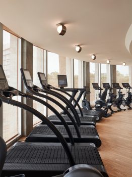 Santa Monica Proper gym showing treadmills