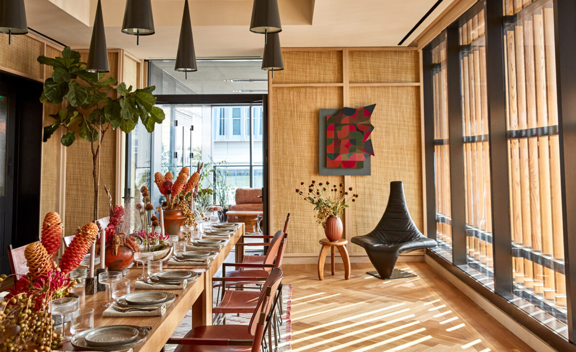 Morning Glory Room with long table setting