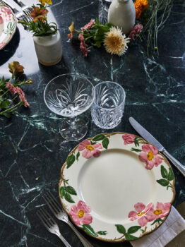 Elegant private dining table setting with artisan decor and modern event styling for intimate gatherings