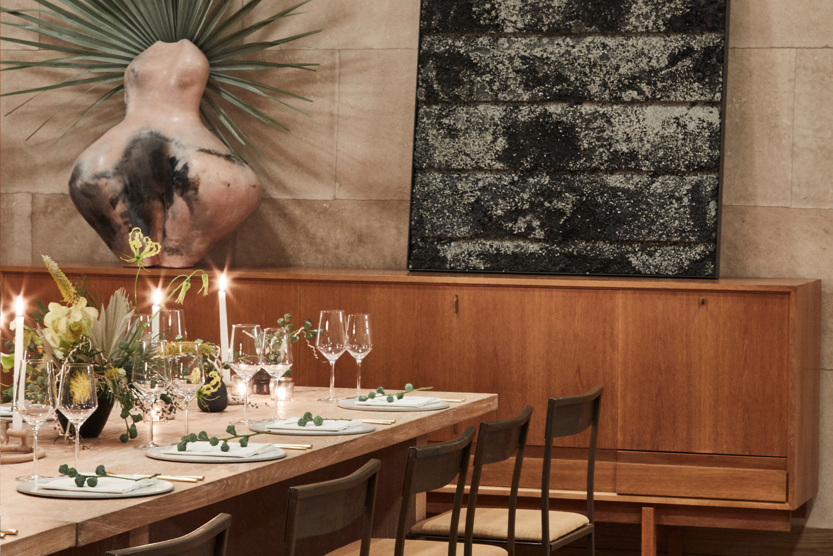 Santa Monica Proper pre-function room table set up
