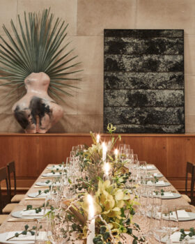 Santa Monica Proper pre-function room table set up