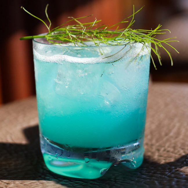 Our Signature cocktail at Santa Monica Proper, the Washed Ashore