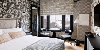 san francisco proper guest room with view of city