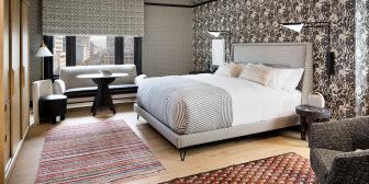 san francisco proper guest room with view of city