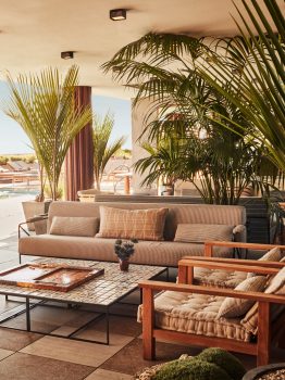 Santa Monica Proper pool deck lounge