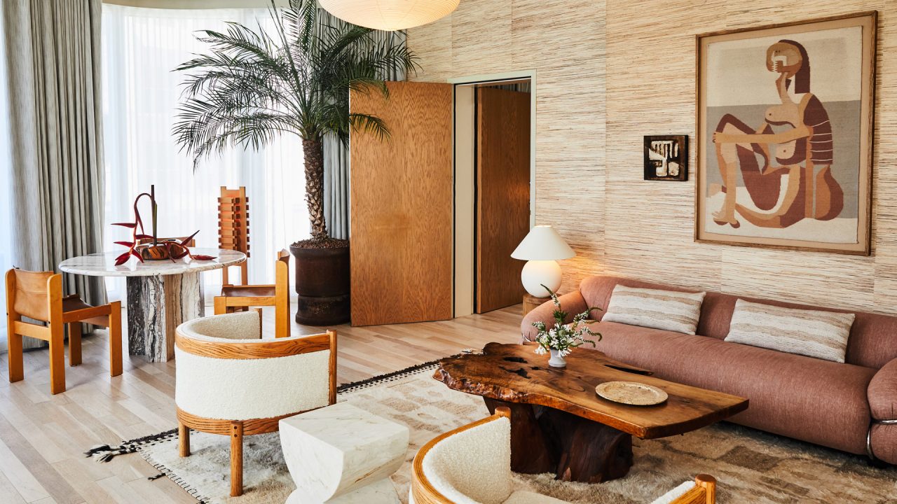 Santa Monica Proper Suite Living Room with Artful Decor