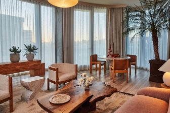 Santa Monica Proper Suite Dining Room during sunset