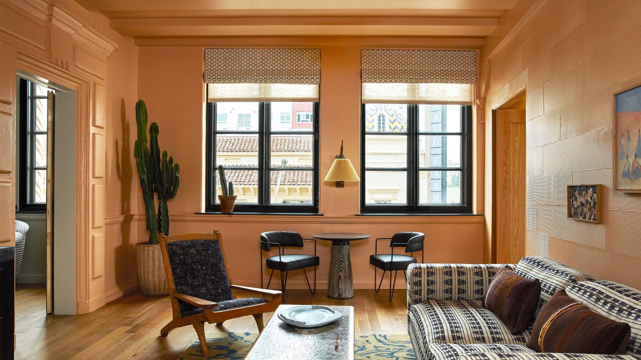 Downtown LA Proper Two Bedroom Corner Suite Living Room