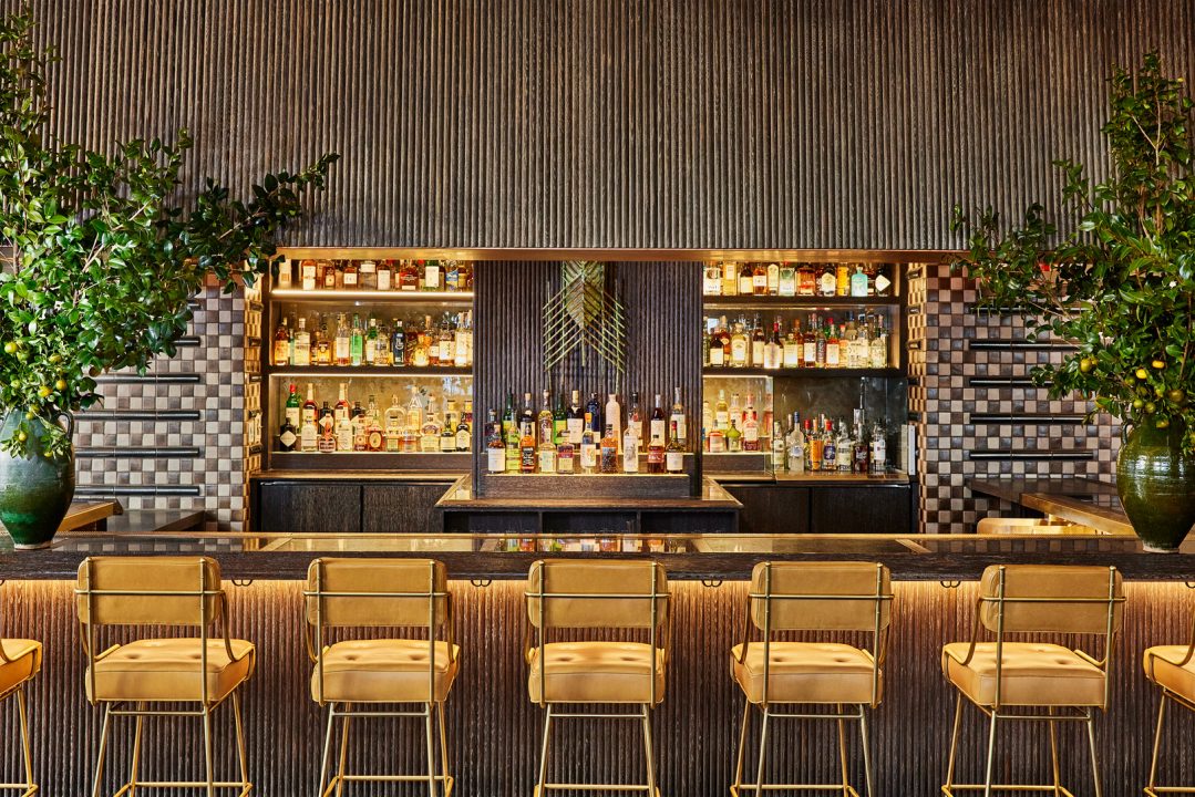 Sophisticated cocktail bar with artisan tilework, curated spirits, and modern lounge seating in Downtown LA