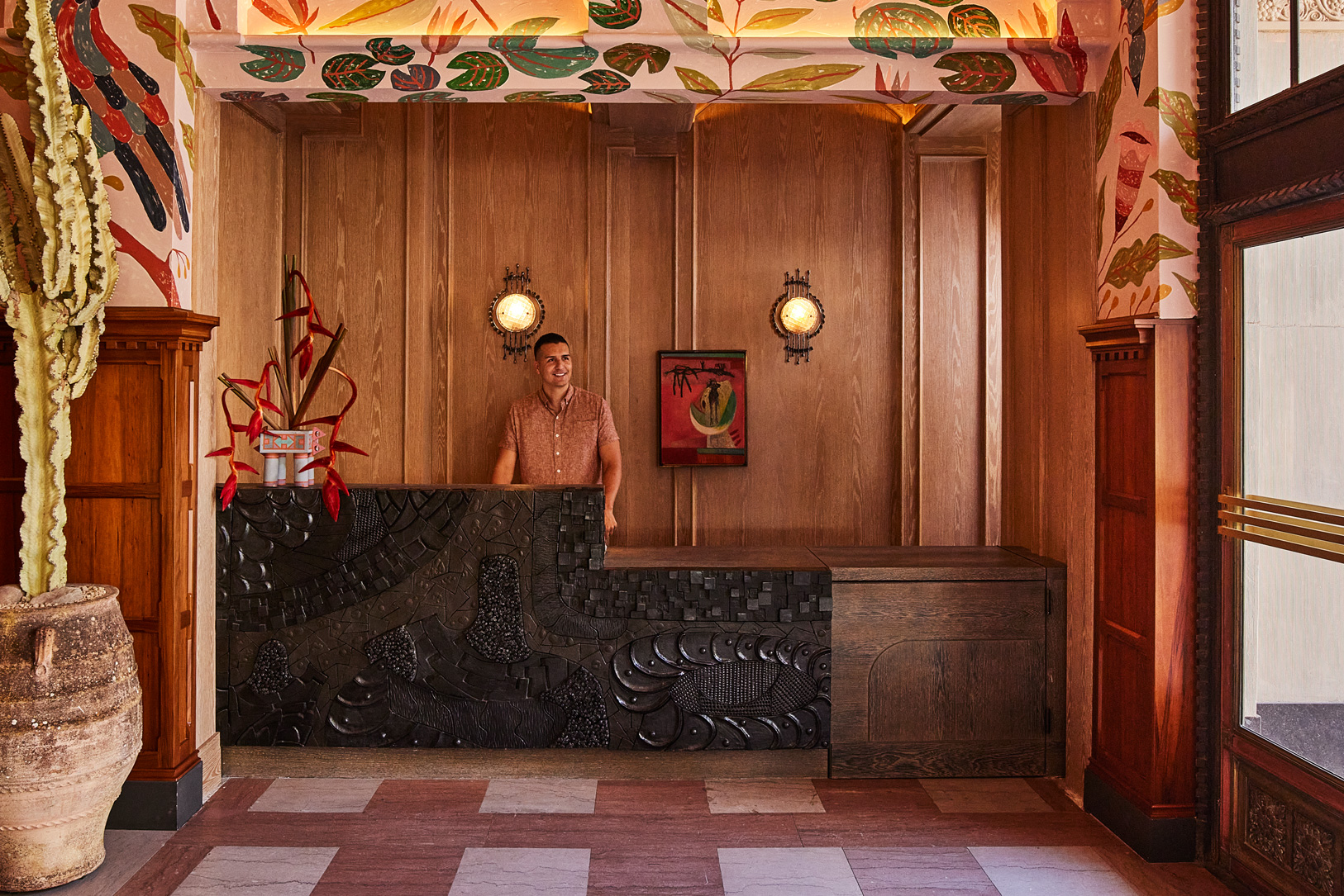 Downtown LA Proper reception Desk with front desk agent