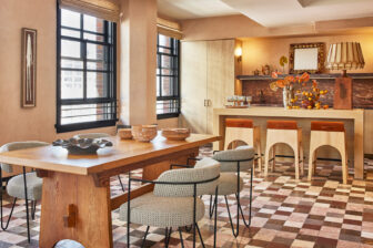 Downtown LA Proper Pool Suite kitchen and dining area