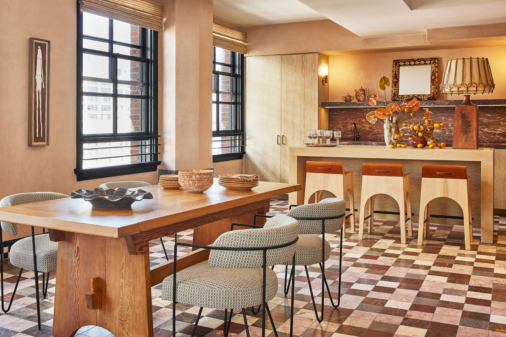 Downtown LA Proper Pool Suite kitchen and dining area
