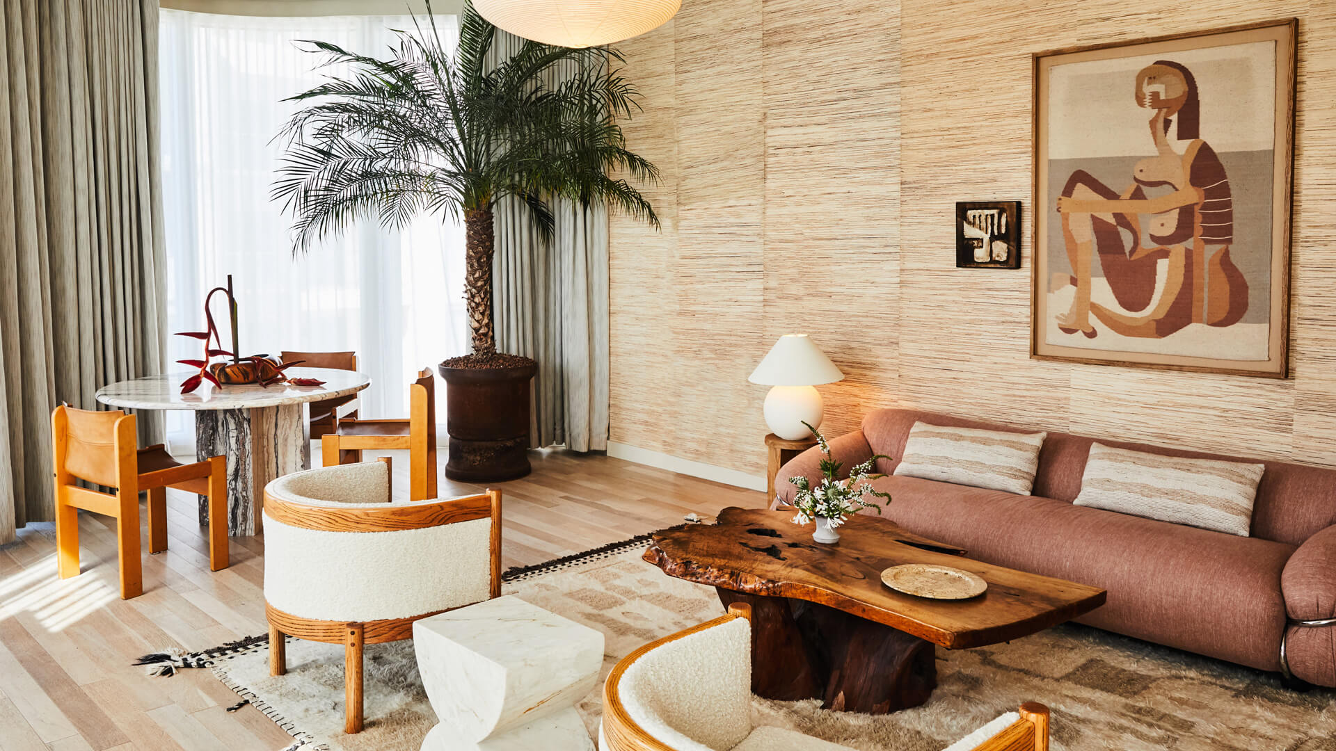 Santa Monica Proper Suite Living Room with Artful Decor