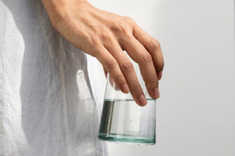 Water glass in hand