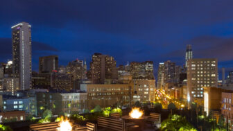View of San Francisco skyline from Charmaine's rooftop