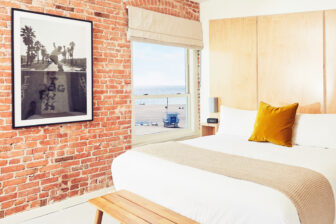 Venice V Hotel guest room with view of venice beach and ocean