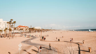 Boardwalk by the beach in Santa Monica