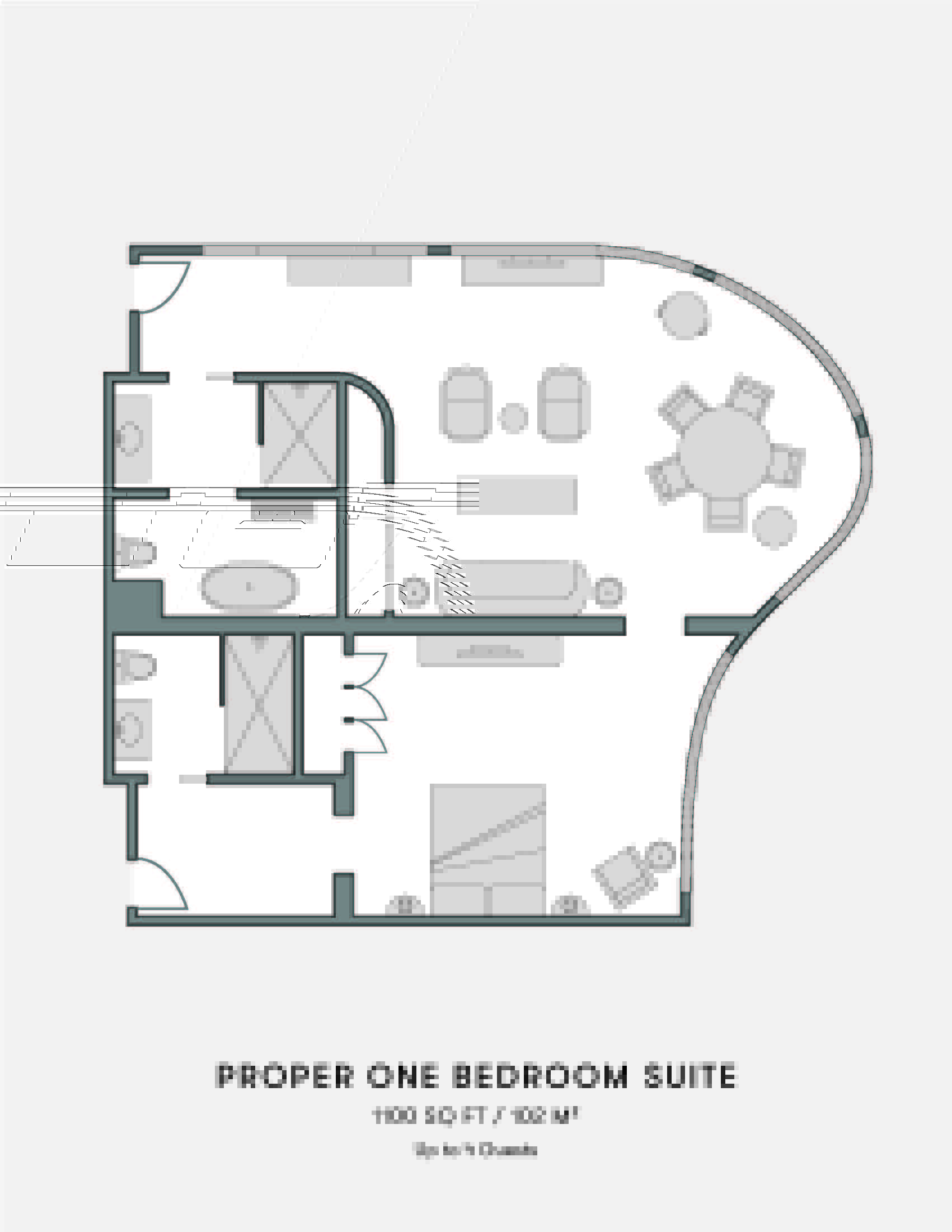 Proper One Bedroom Suite floor plan