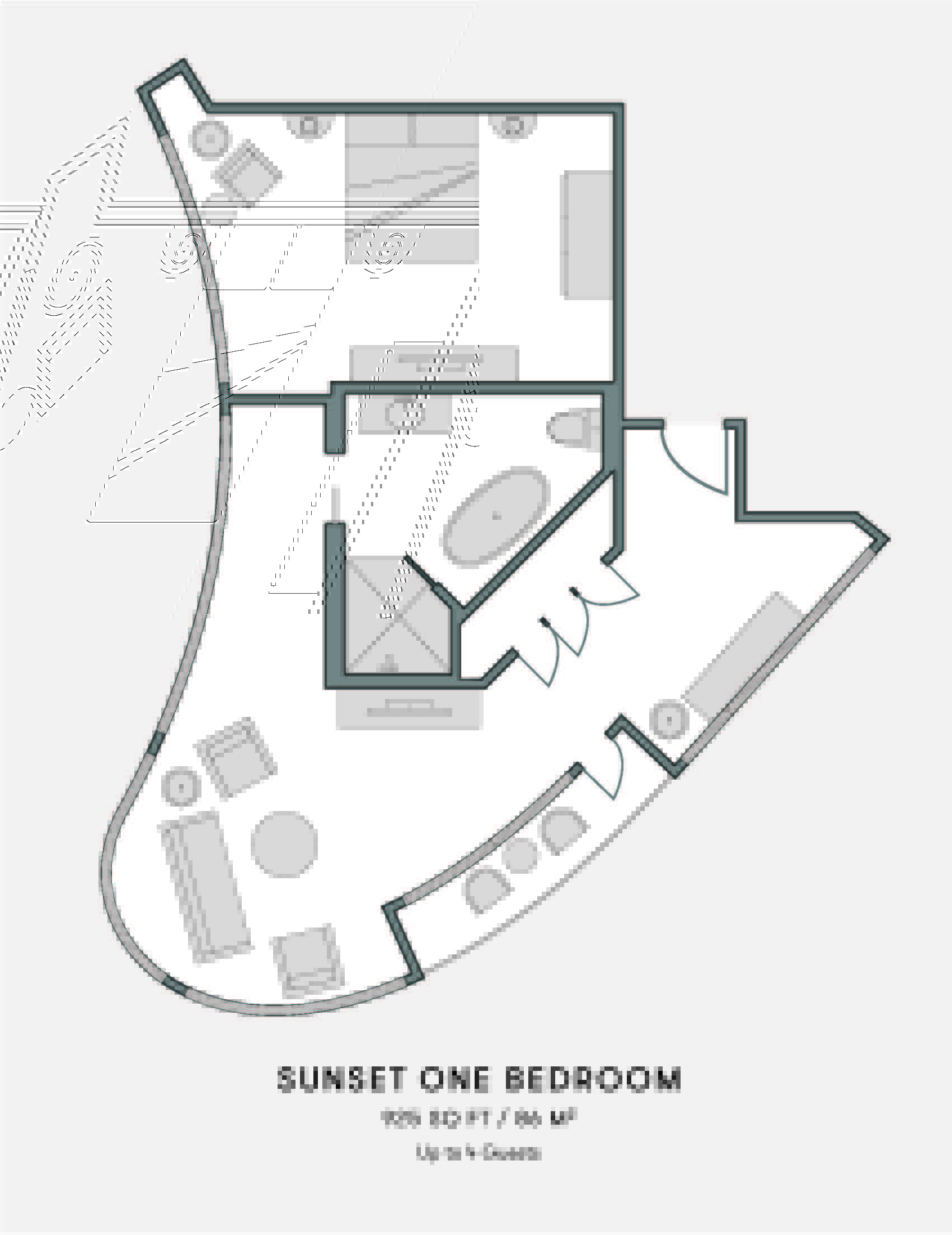 Sunset One Bedroom Suite floor plan