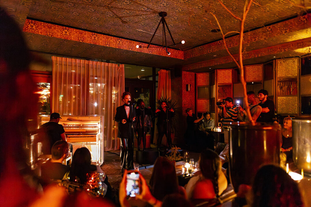 Live music performance in an intimate lounge setting