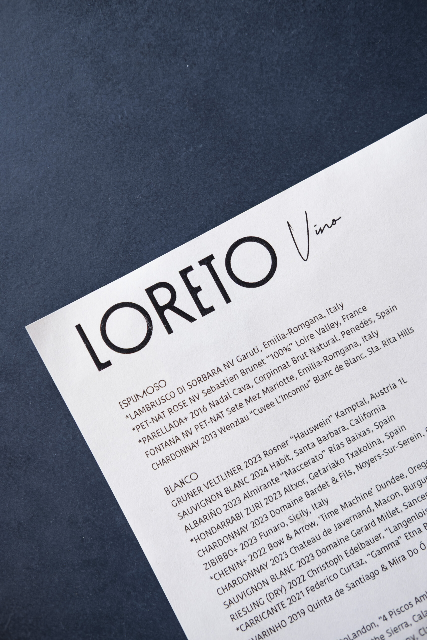 Loreto menu