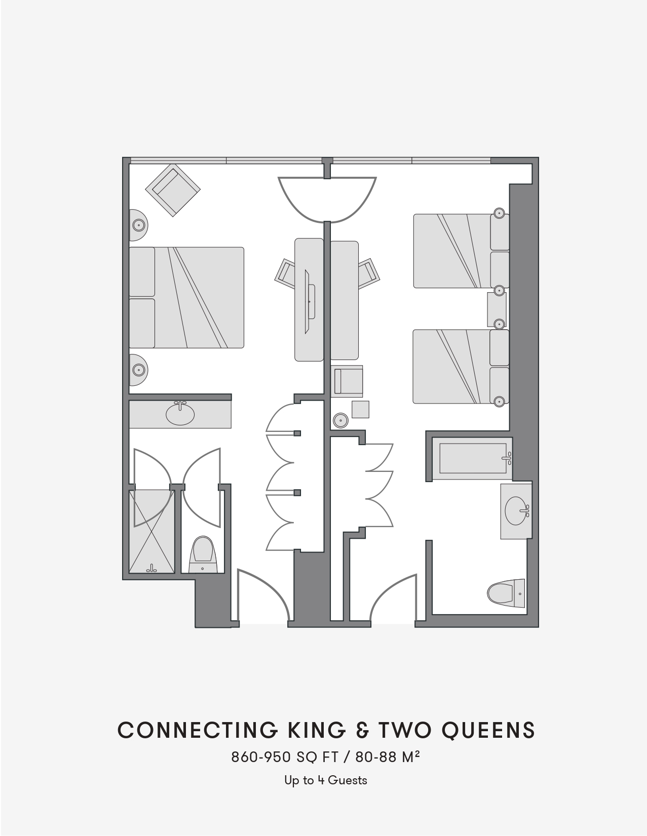 Connecting King & Two Queens
