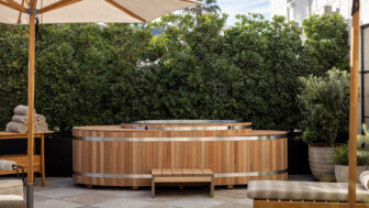 wooden cedar plunge tub santa monica proper
