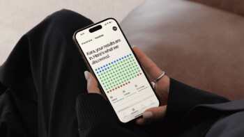 Close-up of a mobile app showing personalized results in a modern interface.